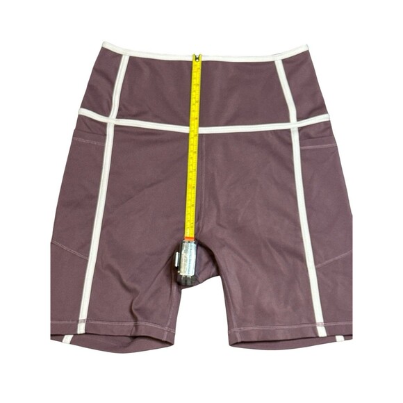 Antonio Melani Active High Waist Contrast Trim Purple White Bike Shorts Medium - Picture 6 of 8